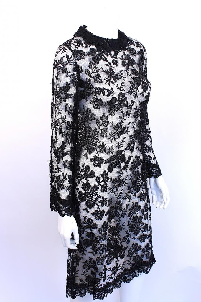 Vintage 60's Black Lace Dress at Rice and Beans Vintage