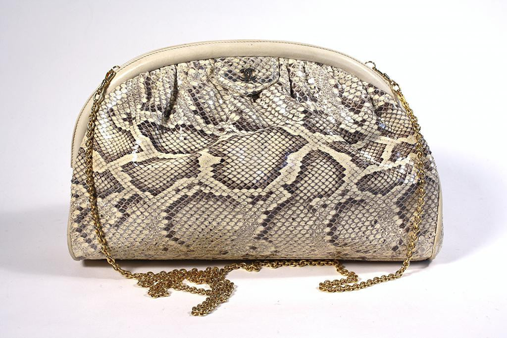 Chanel snakeskin medium boy bag ref121187  Joli Closet