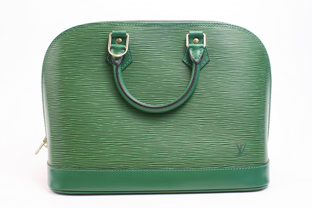 Louis Vuitton Alma Handbag Electric EPI Leather PM Green