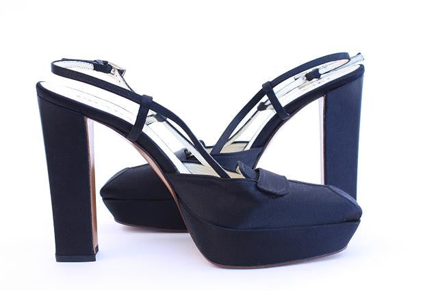 Prada platform pink open toe heels shoes 36 suede leather $820 | eBay