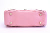 GUCCI Pink Studded Leather Handbag w/Bamboo Handle & Wallet