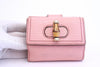 GUCCI Pink Studded Leather Handbag w/Bamboo Handle & Wallet