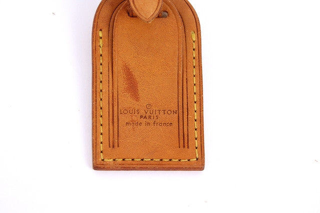 Vintage Louis Vuitton Leather Luggage Tag - Ruby Lane