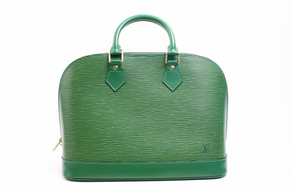 Louis Vuitton Alma Handbag Purse Green Epi M52144 AR0957 79553