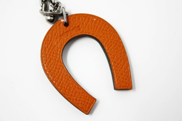 Hermes, Accessories, Hermes Accessory Lucky Fail Bag Charm Orange X  Graphite Key Ring Holder Horse