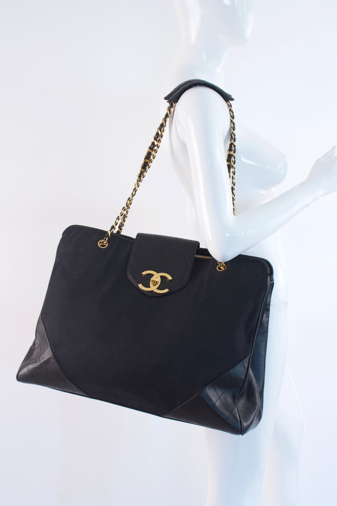 Rare Vintage CHANEL Caviar Leather Tote Bag at Rice and Beans Vintage