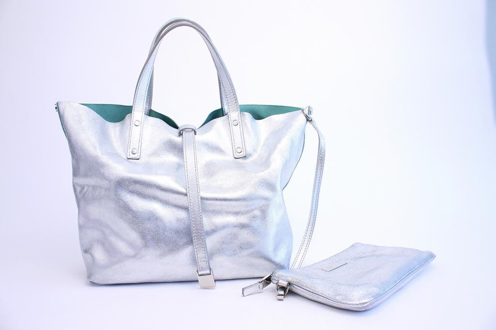 TIFFANY&Co. Tote Bag reversible leather/Suede Silver Silver Women Used –
