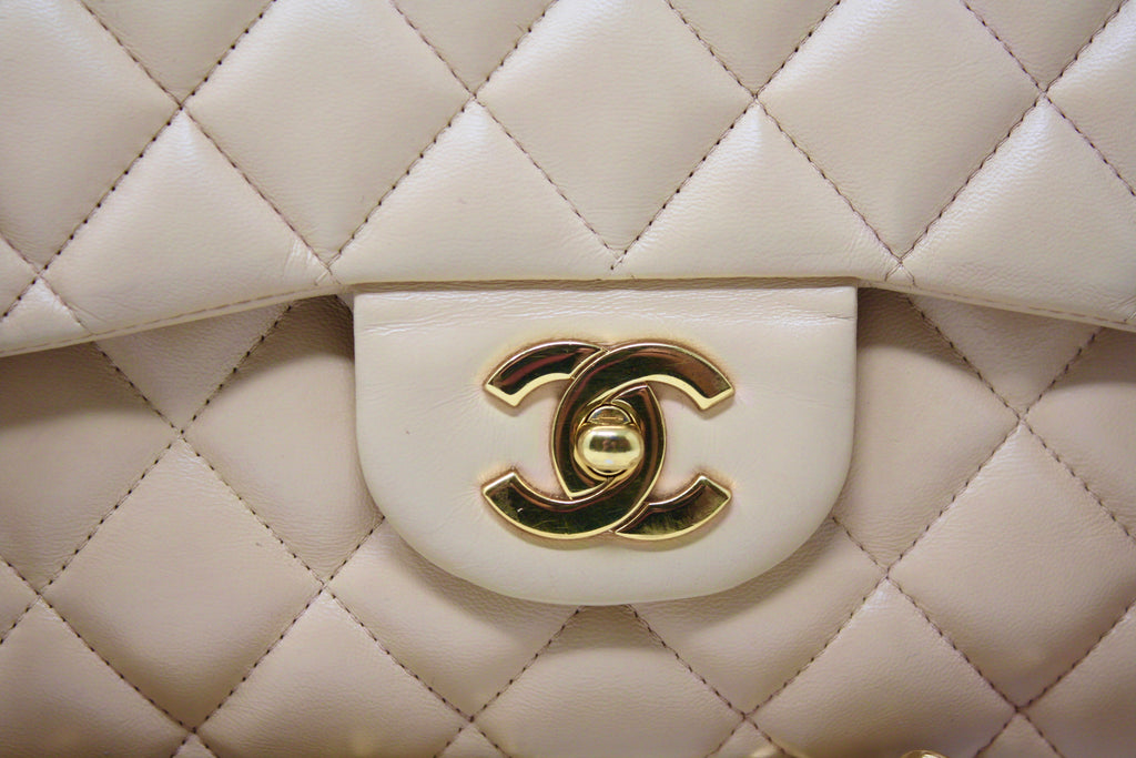 CHANEL Jumbo Beige Single Flap Bag at Rice and Beans Vintage