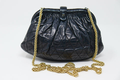 Vintage CHANEL Lambskin & Lizard Frame Bag or Clutch