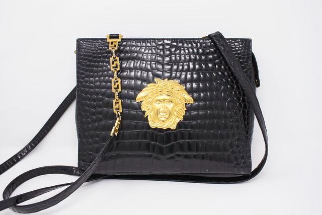 Leather handbag Gianni Versace Black in Leather - 38383736