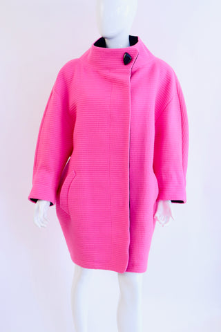 Rare Documented Vintage Early 1991 THIERRY MUGLER Hot Pink Coat