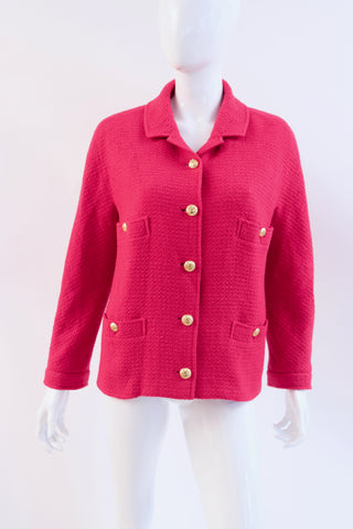 Vintage 80's CHANEL Magenta Boucle Jacket