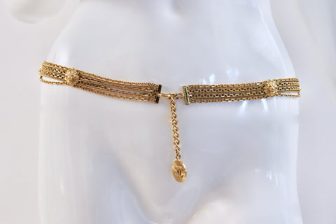 Rare Vintage 80's CHANEL Lion Head Logo Chain Belt