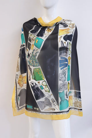 Vintage KARL LAGERFELD Silk Chiffon Scarf