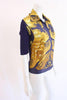 Vintage Hermes scarf print silk blouse