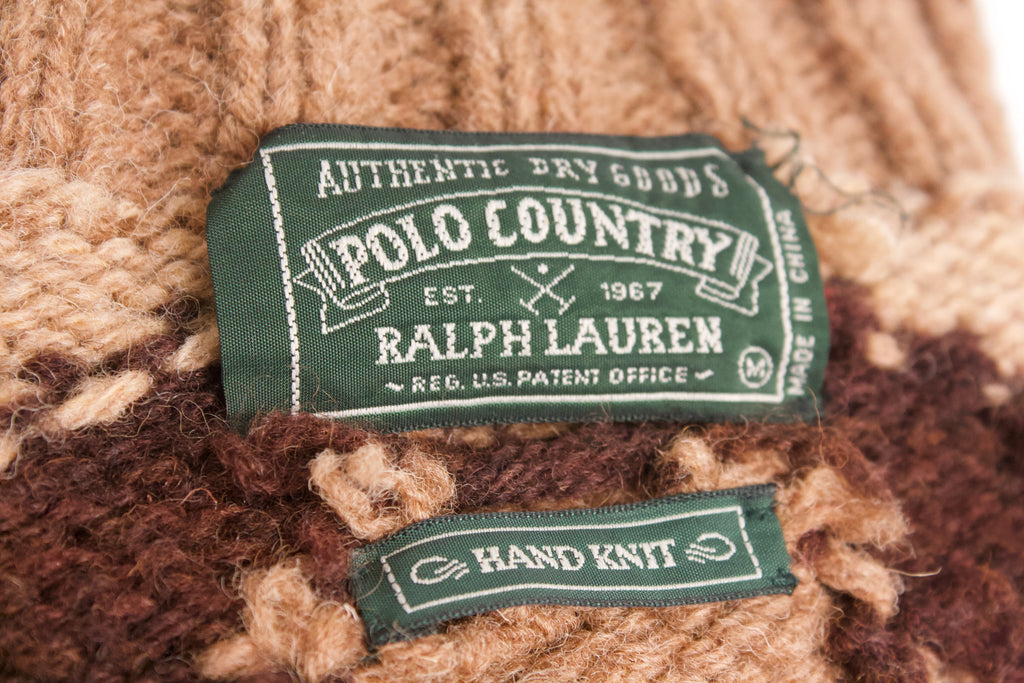 Rare Vintage Early 90's RALPH LAUREN County Hand Knit Sweater