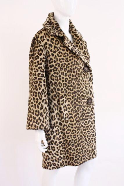 Vintage 60's Faux Leopard Fur Coat at Rice and Beans Vintage