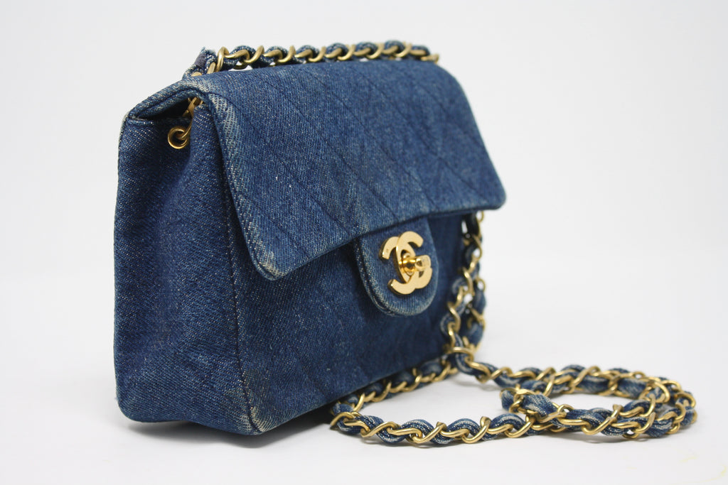 Vintage Chanel Denim Flap Bag at Rice and Beans Vintage