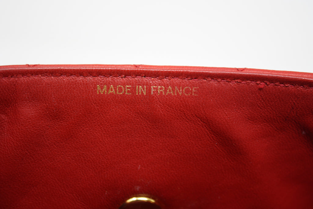 Rare Vintage CHANEL Red Flap Bag at Rice and Beans Vintage