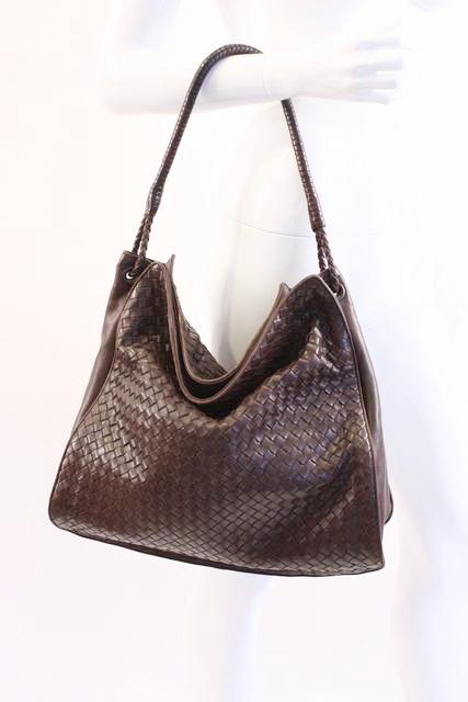 BOTTEGA VENETA tote bag in brown braided leather - VALOIS VINTAGE PARIS