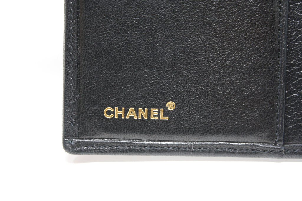Chanel Pale Green Leather Vintage Passport Holder