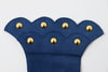 New Vintage HERMES Blue Leather Gloves With Studs