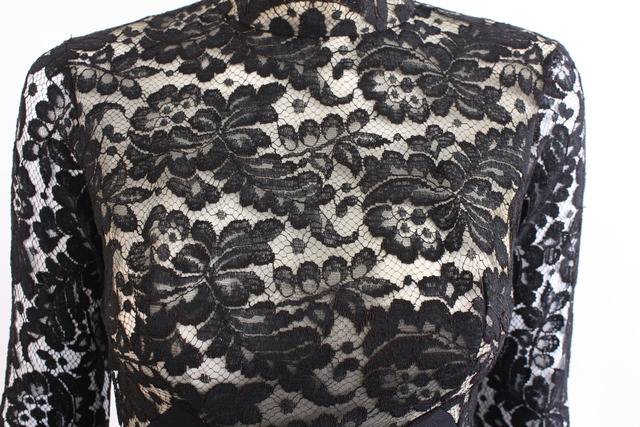 Vintage Late 60's Black Lace Jumpsuit at Rice and Beans Vintage