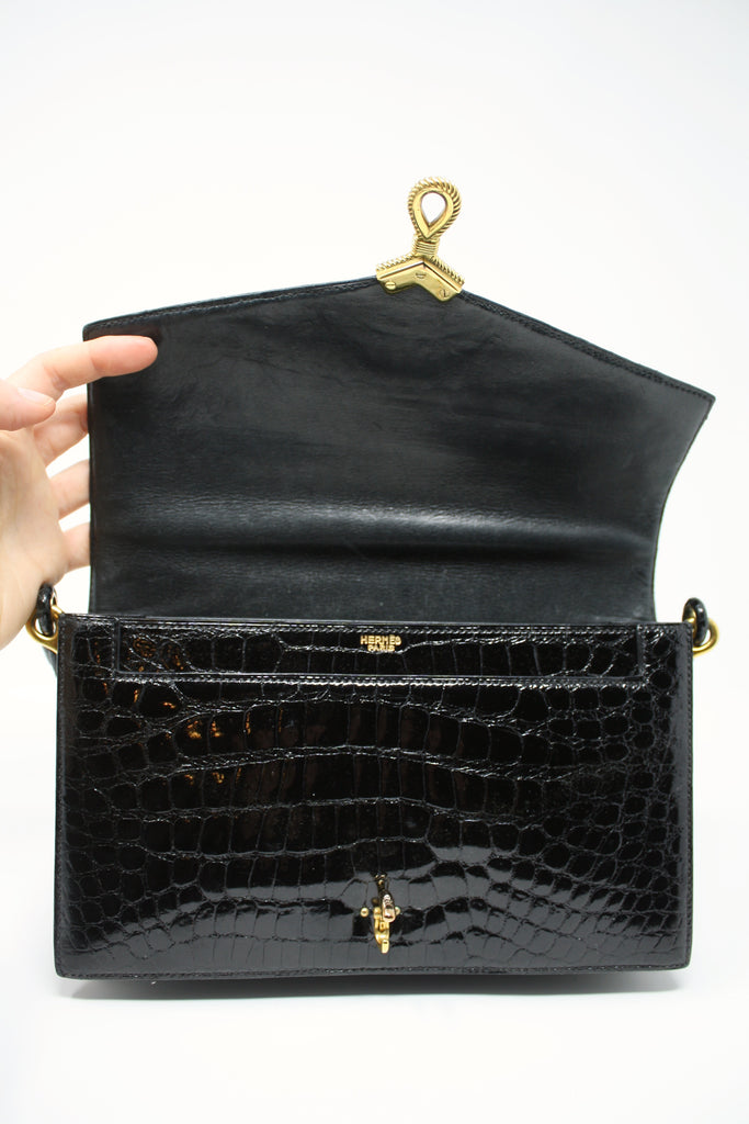 Rare 1961 Vintage HERMES Crocodile Sac Bag at Rice and Beans Vintage