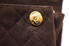 Vintage CHANEL Brown Suede Single Flap Bag