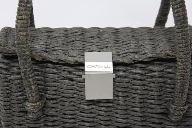 RARE VINTAGE Chanel Wicker Basket Bag For Sale at 1stDibs