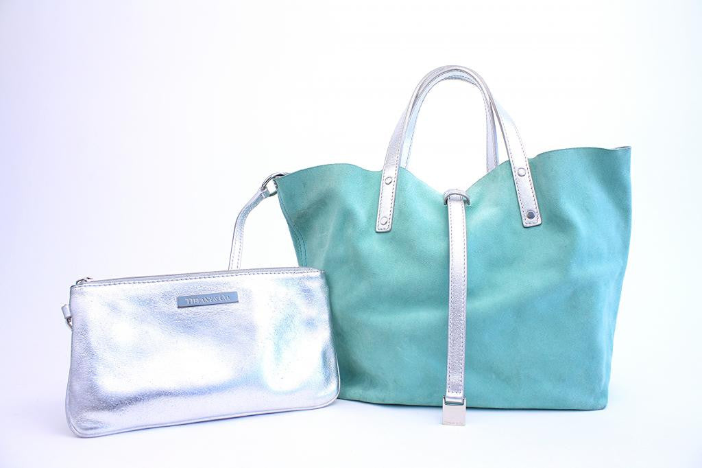 TIFFANY&Co. Tote Bag reversible leather/Suede Silver Silver Women Used –