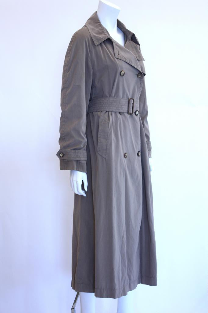 HERMES Trench Coat in Taupe Color Reindeer Size 46 - VALOIS VINTAGE PARIS