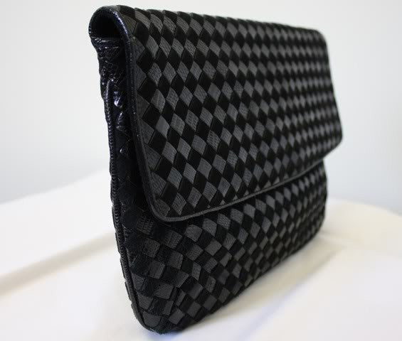 Bottega Veneta Black Lizard Vintage Bag 80s - Katheley's