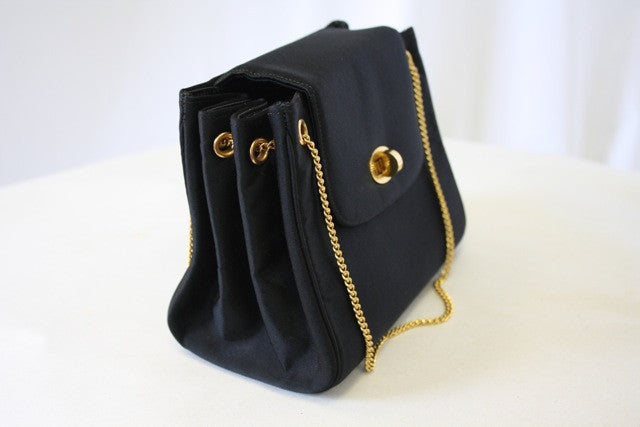 Morris Moskowitz Black Velvet Handbag