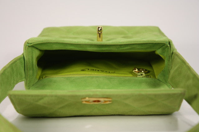 Chanel 1989 Vintage Emerald Green Suede Square Mini Flap Bag 24k GHW –  Boutique Patina