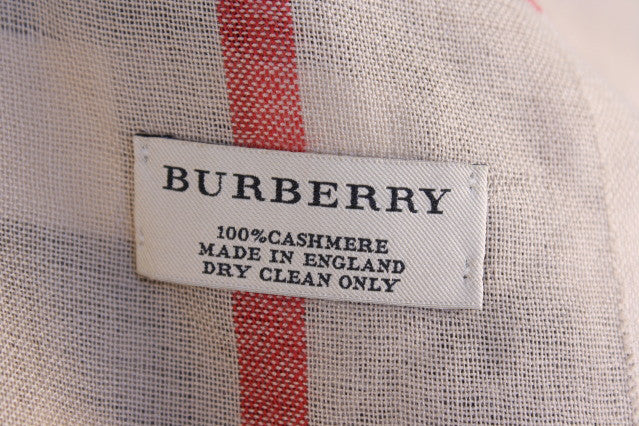 Authentic BURBERRY Nova Cashmere Shawl at Rice and Beans Vintage