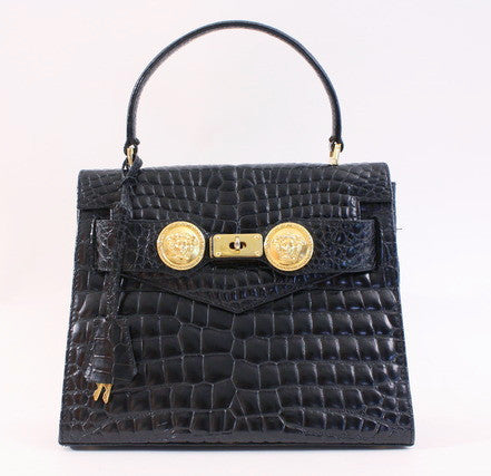 Gianni Versace Hand Bag Leather Black Auth bs5586 ref.1037390 - Joli Closet