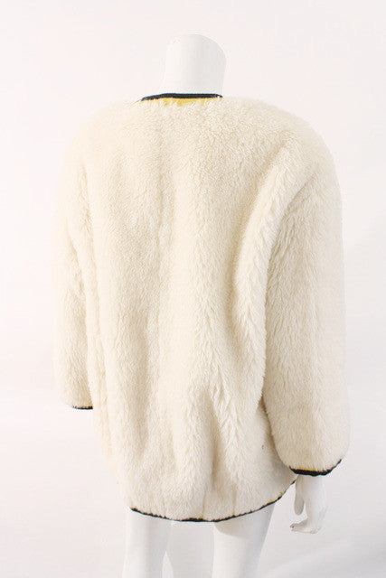 Rare Iconic Vintage CHANEL 94A Faux Fur Jacket at Rice and Beans Vintage