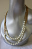 Vintage CHANEL '86-'89 Double Gold Chain Link & Pearl Necklace in Box Designed by VICTOIRE de CASTELLANE