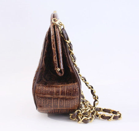 Rare Vintage CHANEL Crocodile Handbag at Rice and Beans Vintage