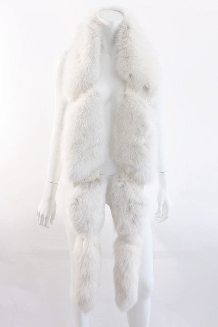 White Fox Fur Boa 1235