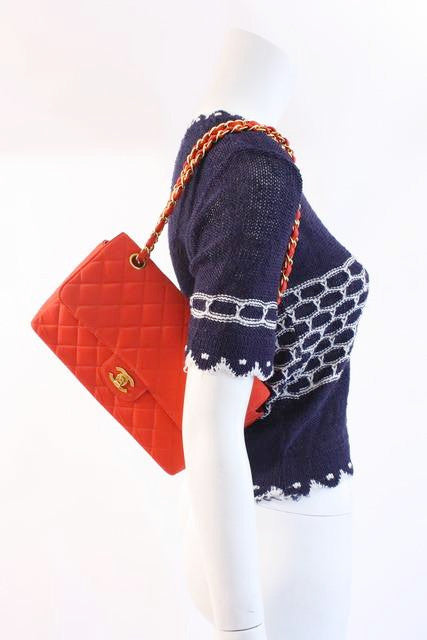 Rare Vintage CHANEL Red Flap Bag at Rice and Beans Vintage