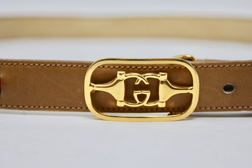 Vintage GUCCI Logo Belt at Rice and Beans Vintage