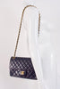 Rare Vintage CHANEL Navy Blue Double Flap Bag