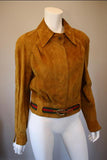 RARE Vintage 70's GUCCI Brown Deer Skin Suede Leather Jacket